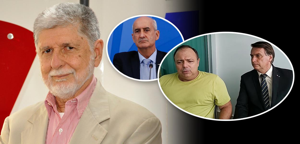 Celso Amorim, general Ramos e Pazuello com Bolsonaro