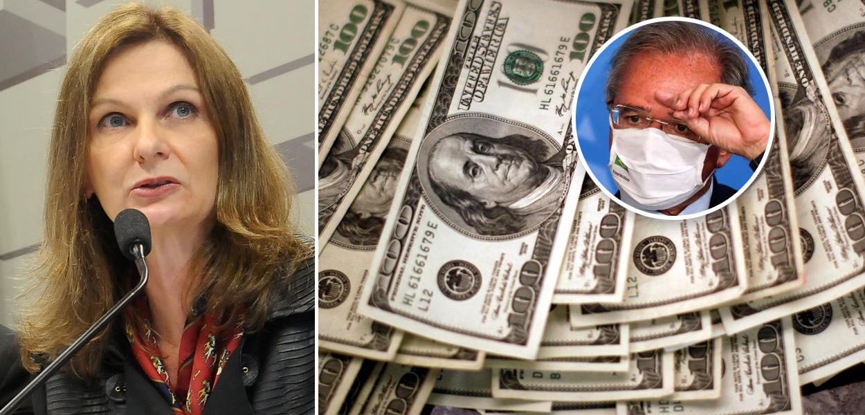 Ana Paula Vescovi, cédulas de dólar e Paulo Guedes