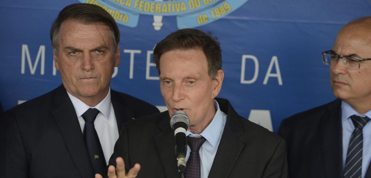 Jair Bolsonaro e o prefeito do Rio de Janeiro, Marcelo Crivella