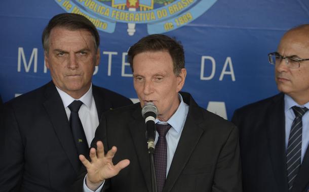 Jair Bolsonaro e o prefeito do Rio de Janeiro, Marcelo Crivella