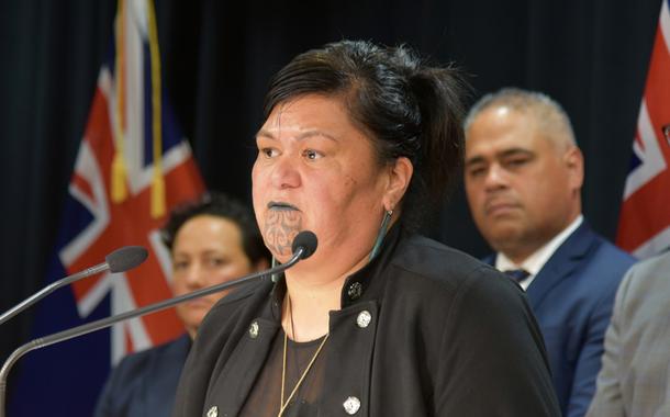 Nova ministra das Relações Exteriores da Nova Zelândia, Nanaia Mahuta, durante nomeação