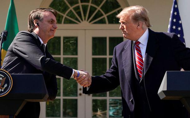 O presidente do Brasil, Jair Bolsonaro, e o presidente dos EUA, Donald Trump, durante uma entrevista coletiva no Rose Garden da Casa Branca, em Washington (EUA)