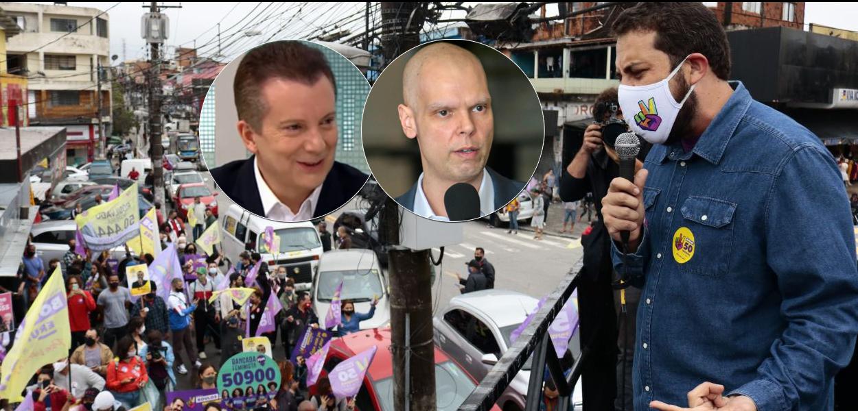 Celso Russomanno, Bruno Covas e Guilherme Boulos