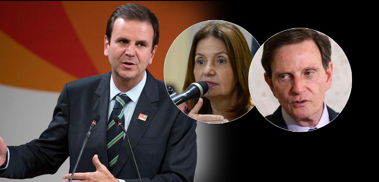 Eduardo Paes, Martha Rocha e Marcelo Crivella