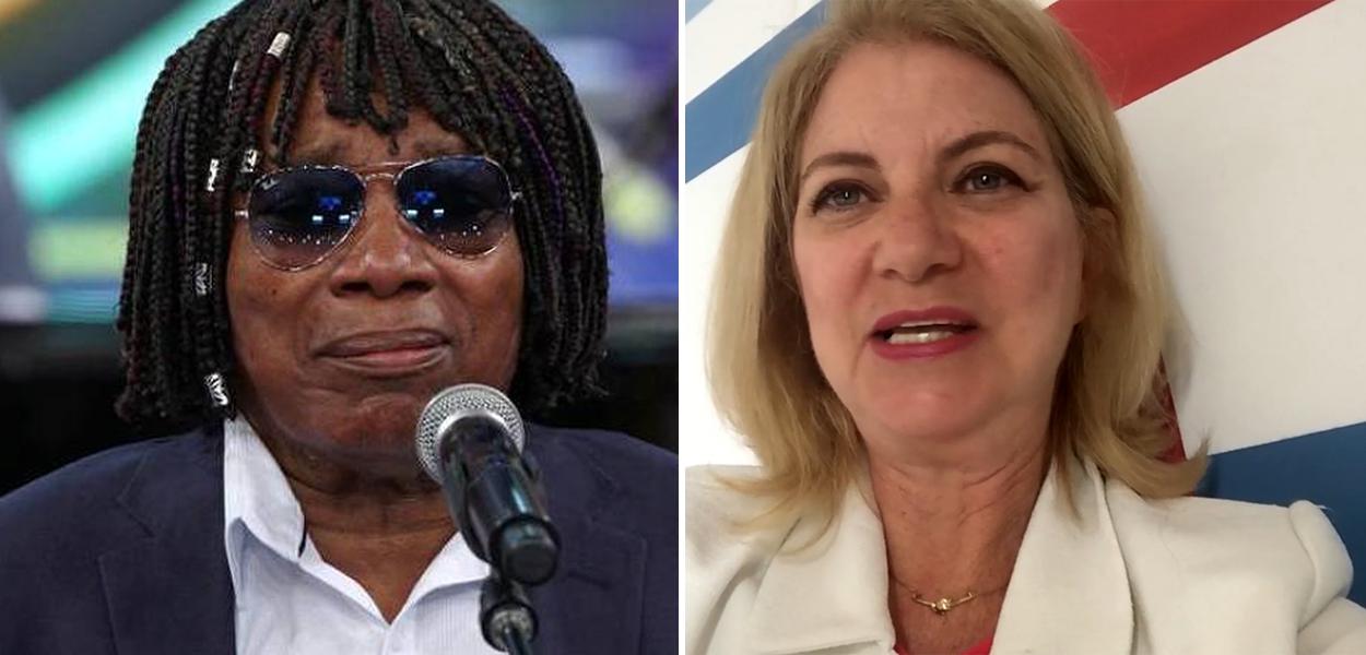 Milton Nascimento e Maria Lúcia Cardoso (MDB), candidata a prefeita de Pitangui (MG)