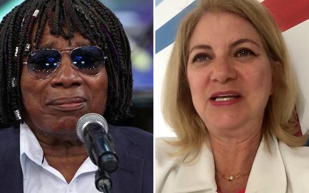 Milton Nascimento e Maria Lúcia Cardoso (MDB), candidata a prefeita de Pitangui (MG)