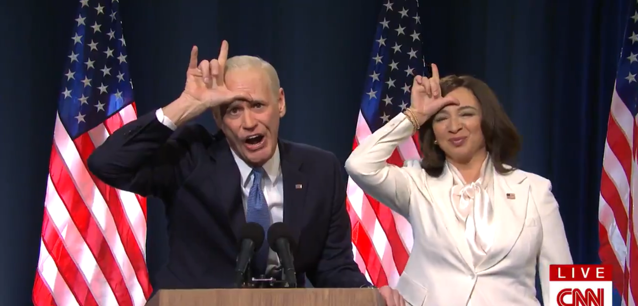 Jim Carrey e Maya Rudolph imitam Joe Biden e Kamala Harris