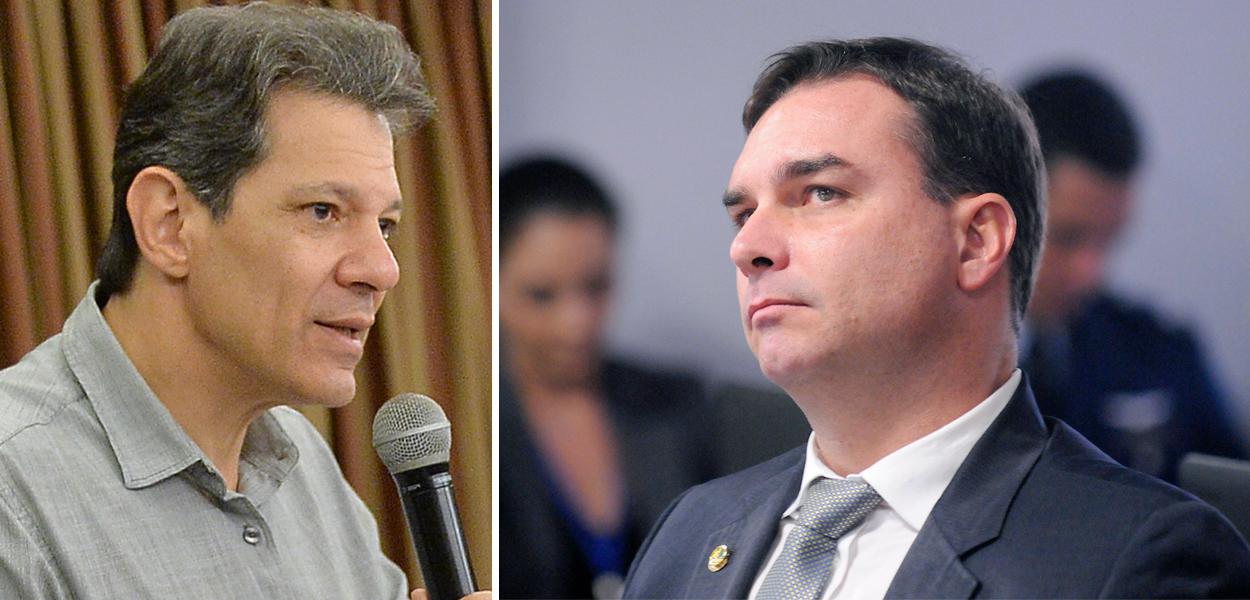 Fernando Haddad e Flávio Bolsonaro