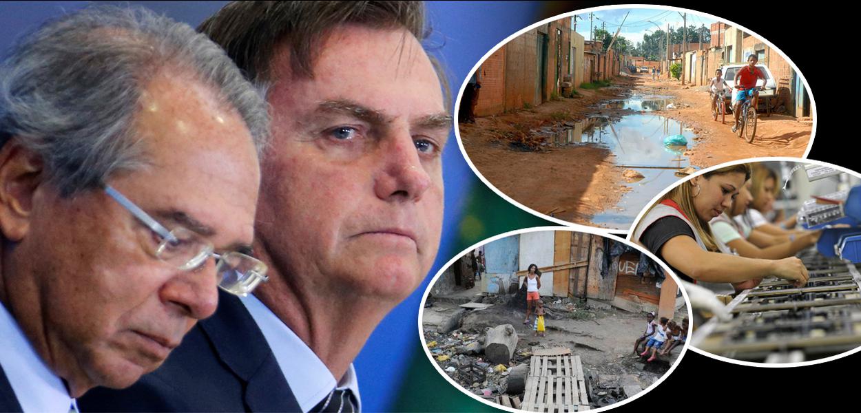 Paulo Guedes, Jair Bolsonaro, cenas de pobreza no Brasil e linha de produção