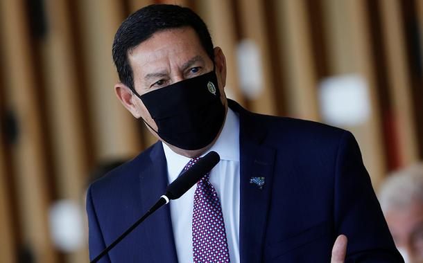 Hamilton Mourão durante cerimônia no Palácio Itamaraty, em Brasília