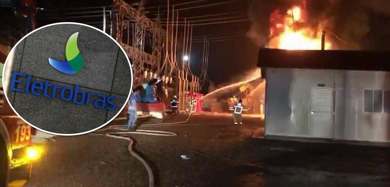 Incêndio atinge subestação de energia durante chuva na Zona Norte de Macapá, deixando mais de 15 municípios sem energia elétrica