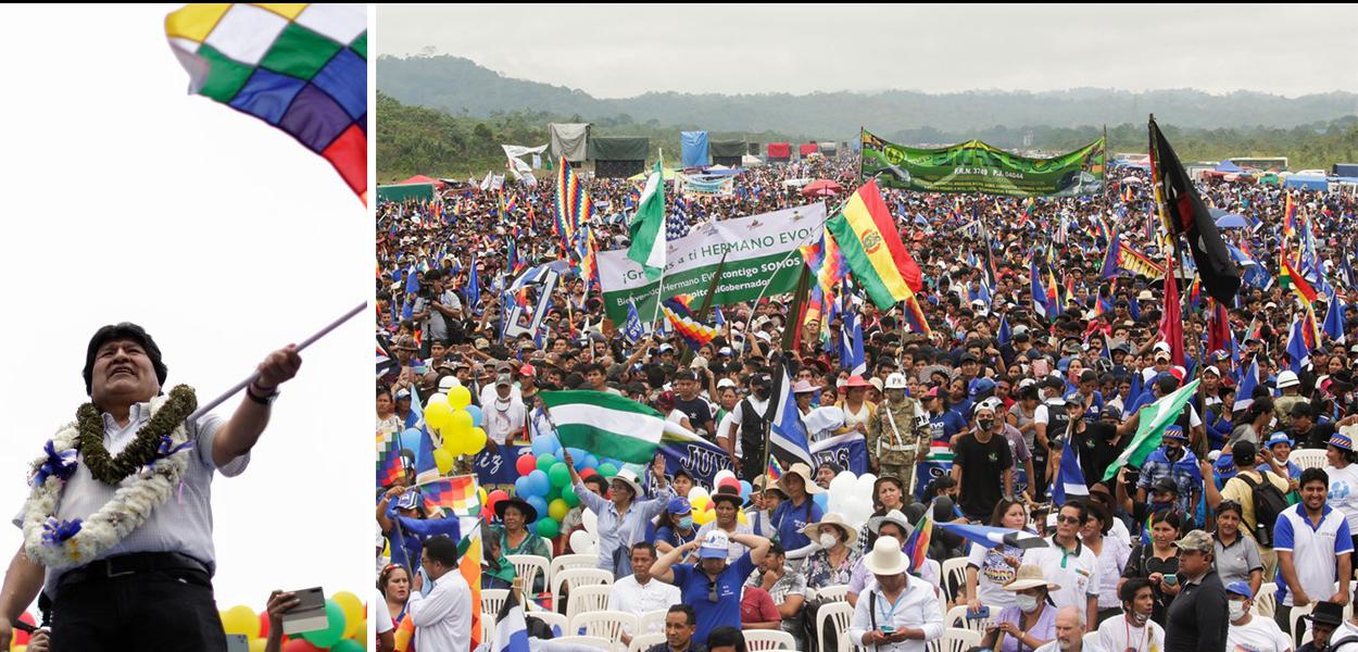Evo Morales chega a cidade de Chimore, em Cochabamba, um ano depois de ter se exilado fora da Bolívia nesta quarta-feira (11) .