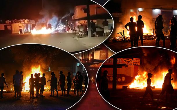 Protestos no bairro de Santa Rita, no Amapá.