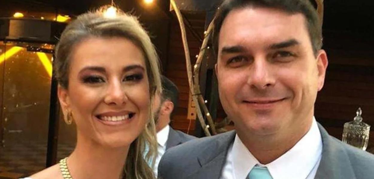 Fernanda e Flávio Bolsonaro