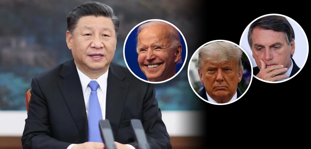 Xi Jinping, Joe Biden, Donald Trump e Jair Bolsonaro
