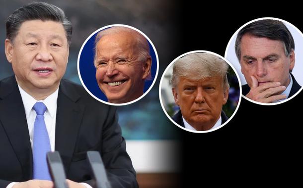 Xi Jinping, Joe Biden, Donald Trump e Jair Bolsonaro