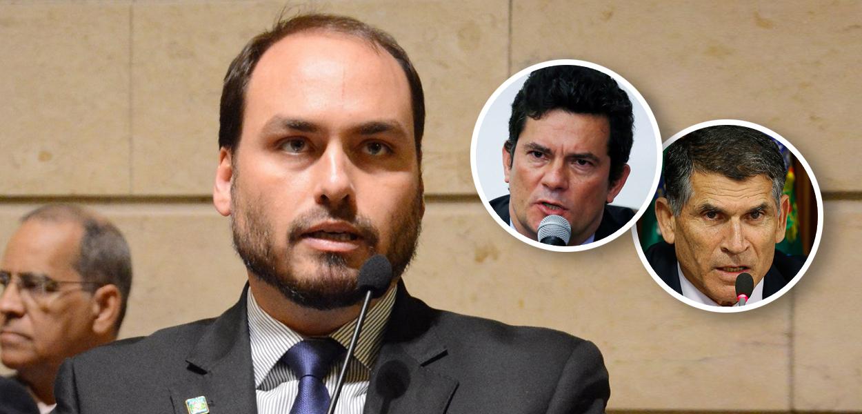 Carlos Bolsonaro, Sergio Moro e Carlos Alberto dos Santos Cruz