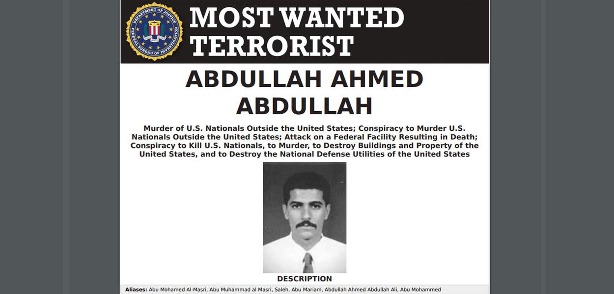 Perfil de Abdullah Ahmed Abdullah como procurado no site do FBI.