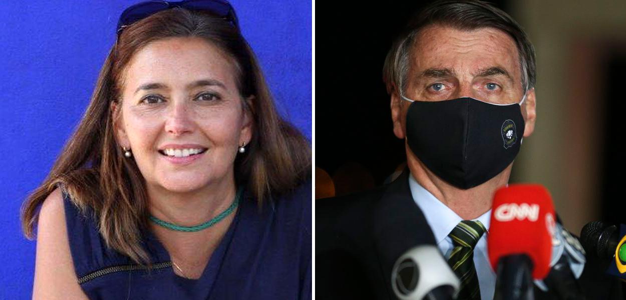 Jornalista Cristina Serra e Jair Bolsonaro