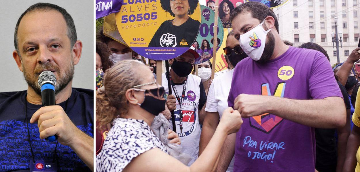 Breno Altman e Guilherme Boulos em campanha