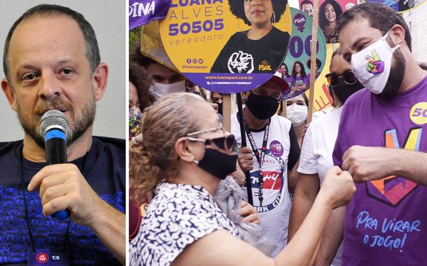 Breno Altman e Guilherme Boulos em campanha