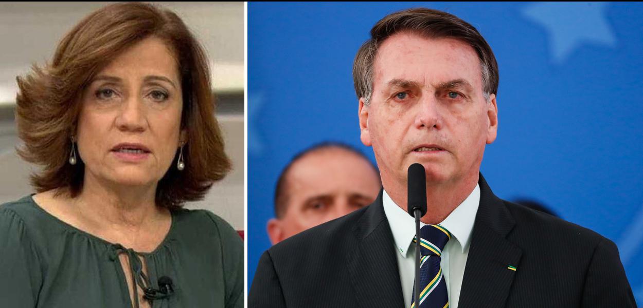 Miriam Leitão e Jair Bolsonaro