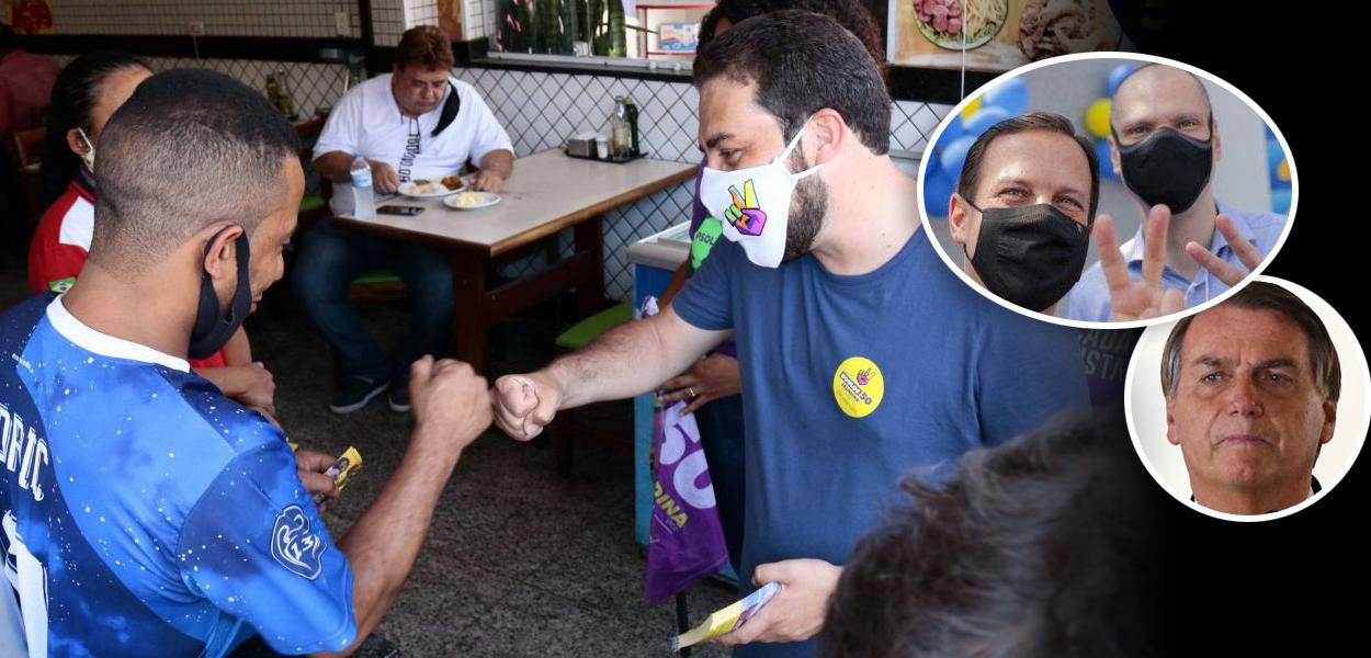 Boulos, Doria com Bruno Covas e Bolsonaro