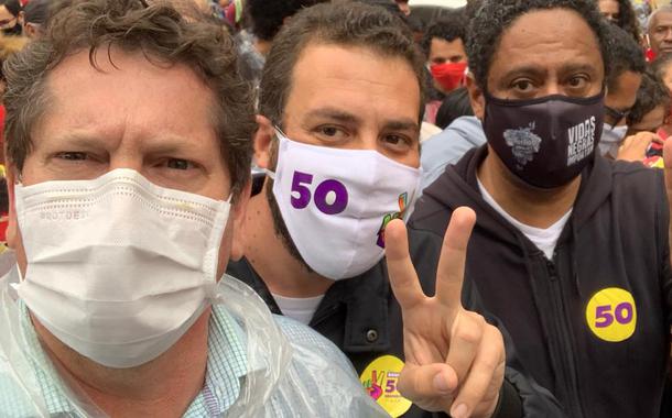 Jilmar Tatto, Guilherme Boulos e Orlando Silva