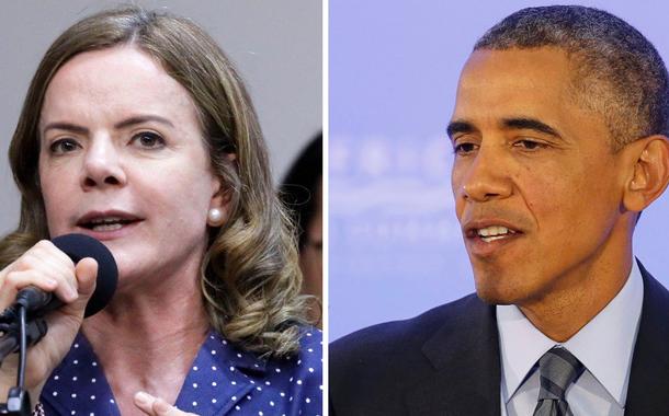 Gleisi Hoffmann e Barack Obama