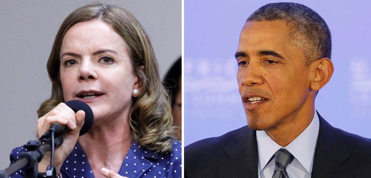 Gleisi Hoffmann e Barack Obama