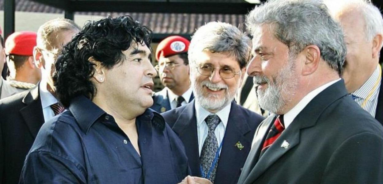 Diego Maradona, Celso Amorim e Lula