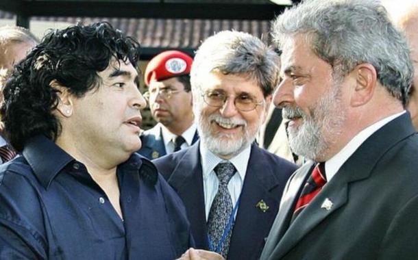 Diego Maradona, Celso Amorim e Lula