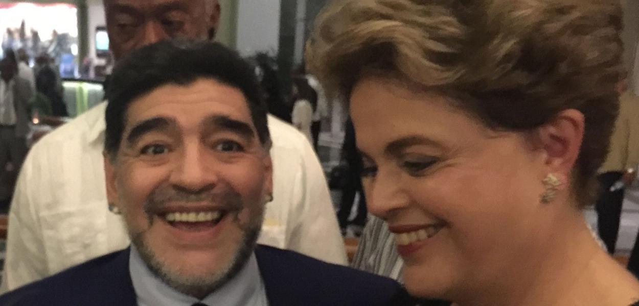 Diego Maradona e Dilma Rousseff