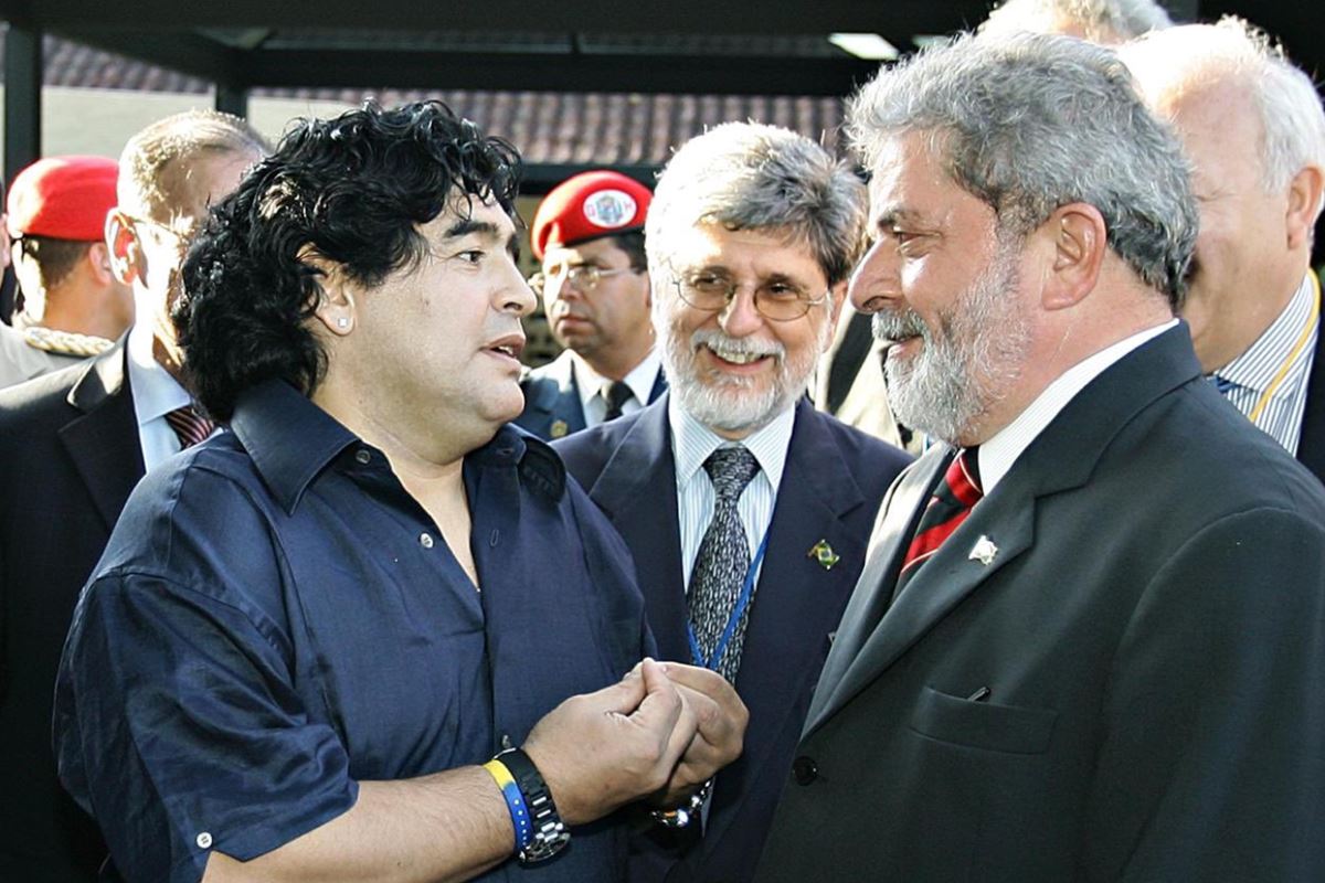 Maradona, Celso Amorim e Lula