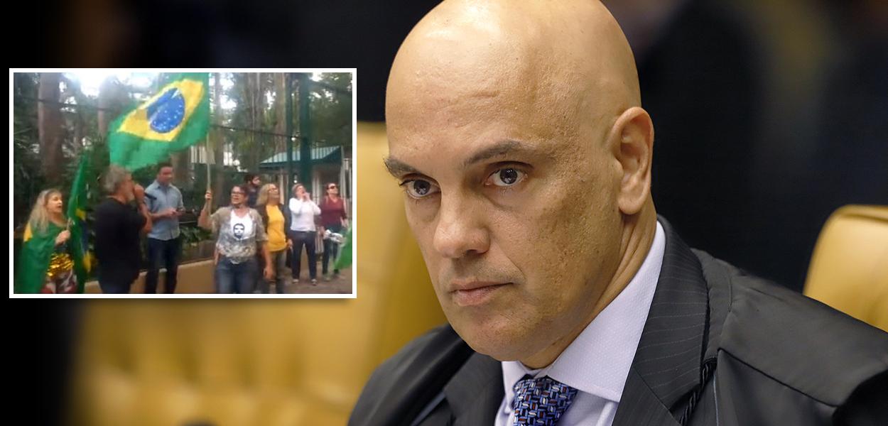 Manifestantes em protesto contra Alexandre de Moraes