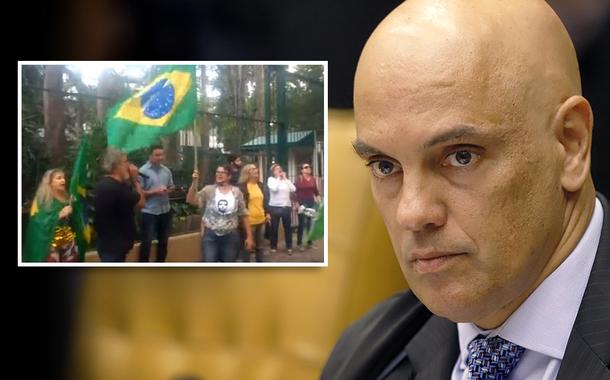 Manifestantes em protesto contra Alexandre de Moraes