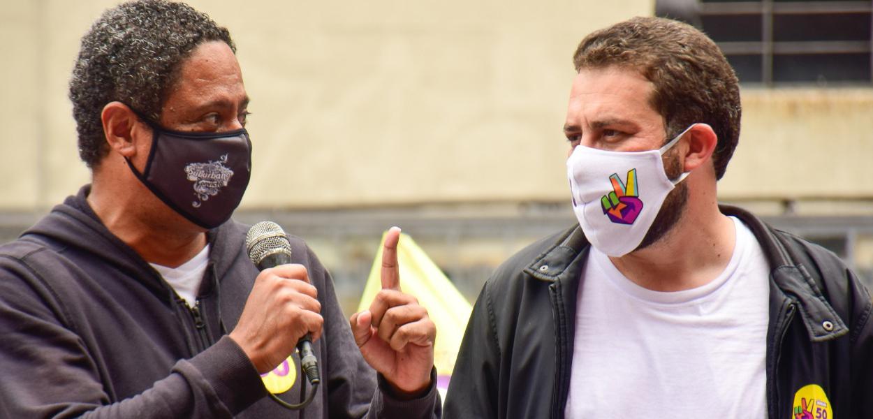 Orlando Silva e Guilherme Boulos