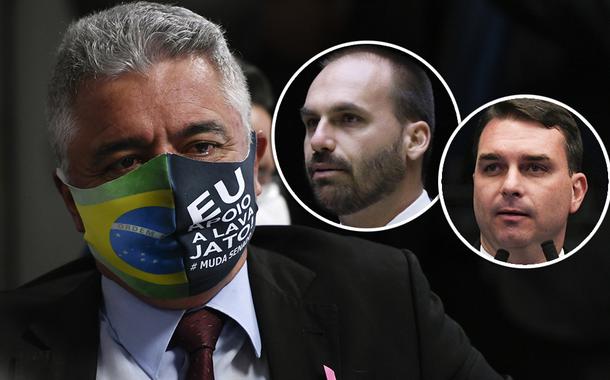Major Olimpio, Eduardo e Flávio Bolsonaro