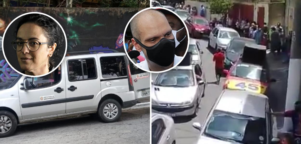 Marcia Tiburi, Bruno Covas e distribuição de cesta básica