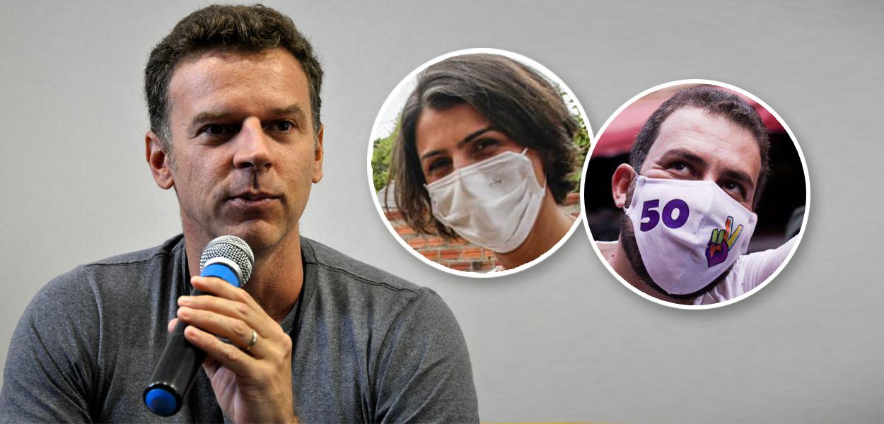 Eduardo Moreira, Manuela D'Ávila e Guilherme Boulos