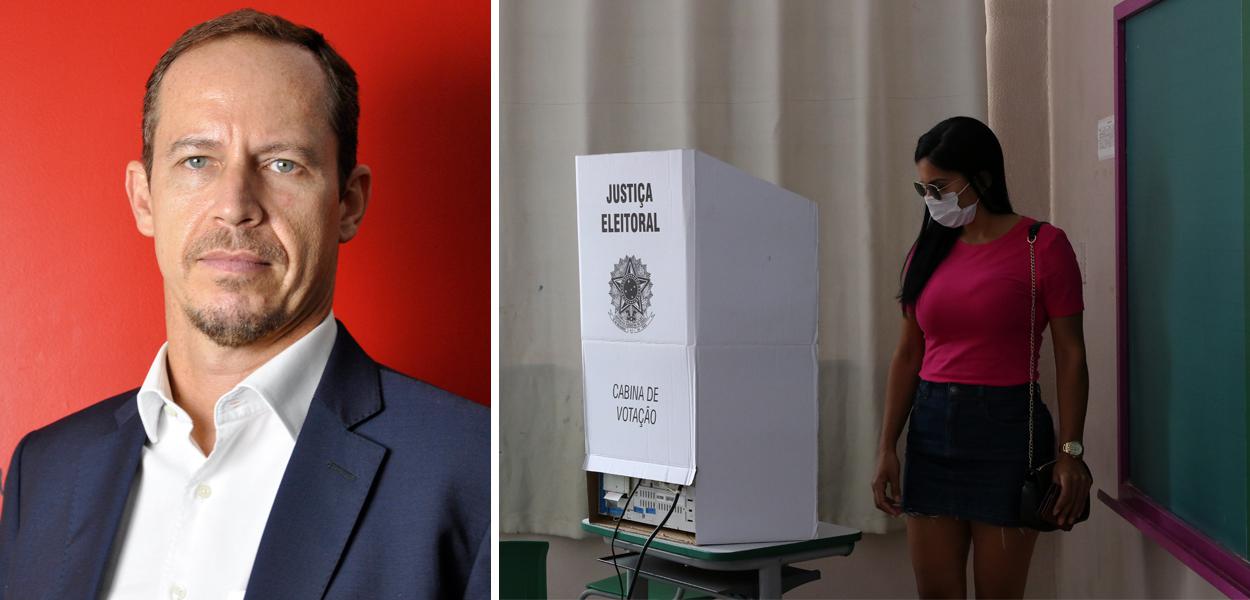 Ricardo Cappelli e mulher votando