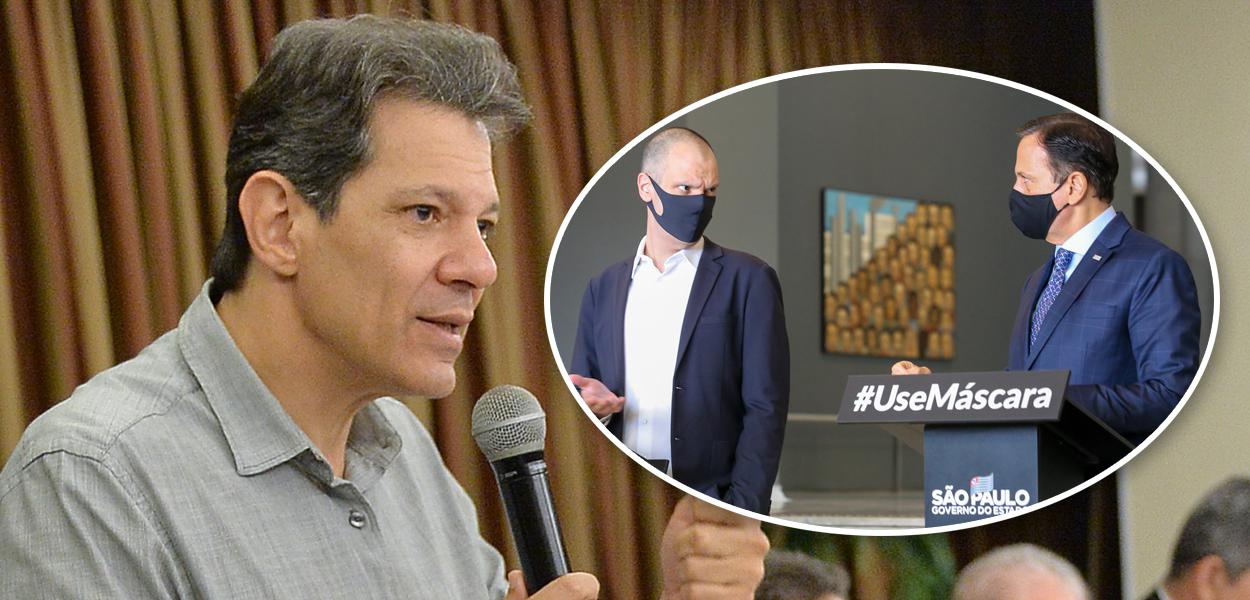 Fernando Haddad, Bruno Covas e João Doria