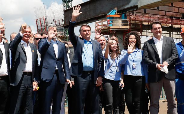 Visita do Presidente da República, Jair Bolsonaro e do Presidente da República do Paraguai, Mario Abdo Benítez às obras da Ponte da Integração Brasil-Paraguai.