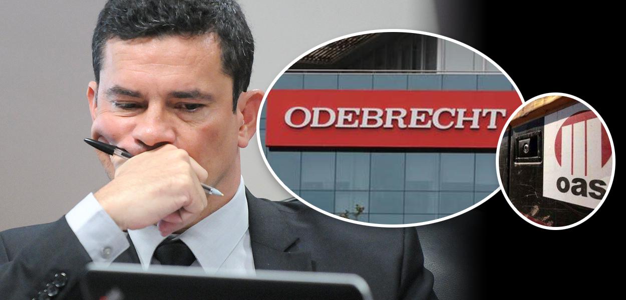 Sergio Moro e fachadas da Odebrecht e OAS