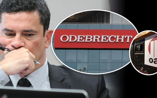 Sergio Moro e fachadas da Odebrecht e OAS