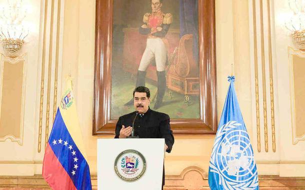 Nicolás Maduro em reunião da ONU, por videoconferência
