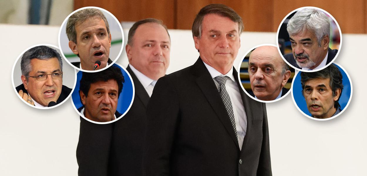 Alexandre Padilha, Arthur Chioro, Luiz Henrique Mandetta, Pazuello com Bolsonaro, José Serra, Humberto Costa e Nelson Teich