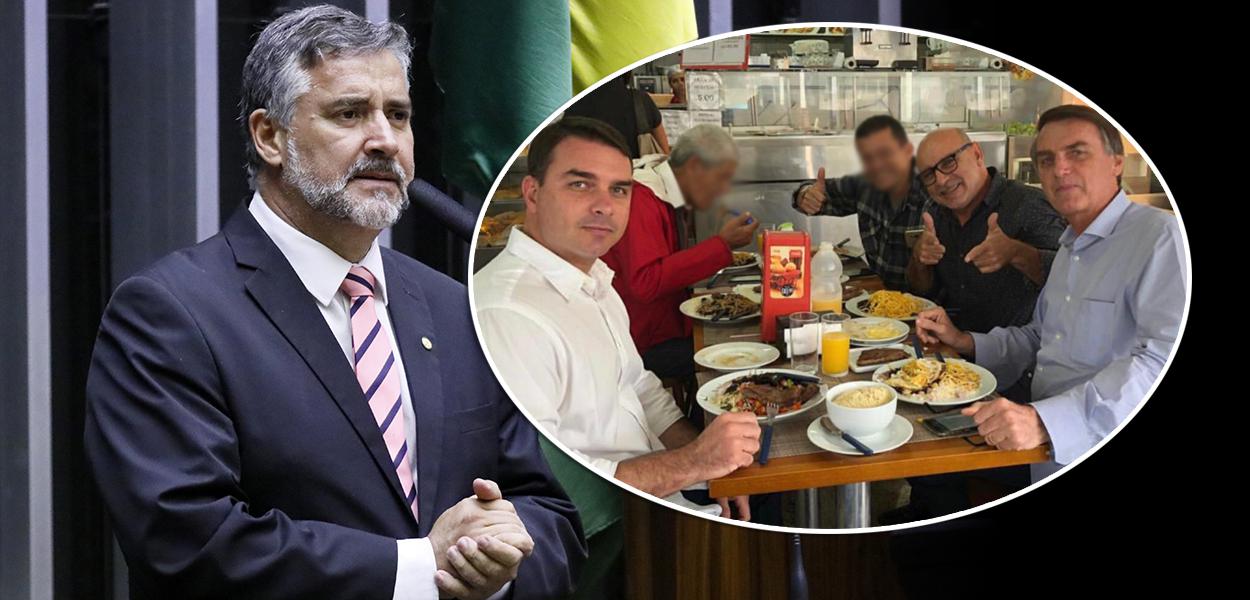 Paulo Pimenta, Flávio Bolsonaro com Fabrício Queiroz e Jair