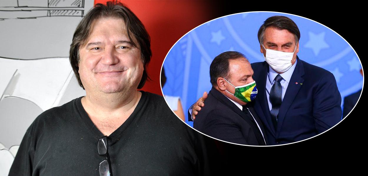 Pedro Serrano, Eduardo Pazuello e Jair Bolsonaro