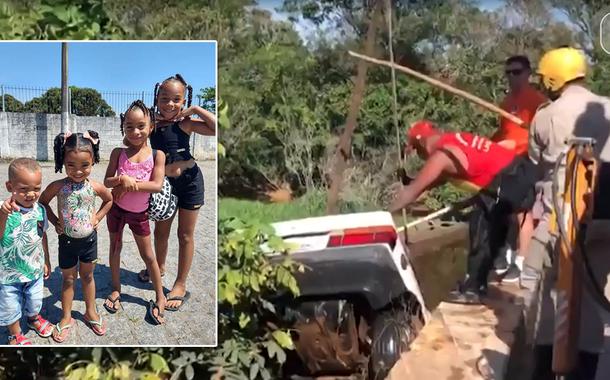 Motorista perde controle do carro, cai em rio e deixa menores mortos em Campos dos Goytacazes (RJ)
